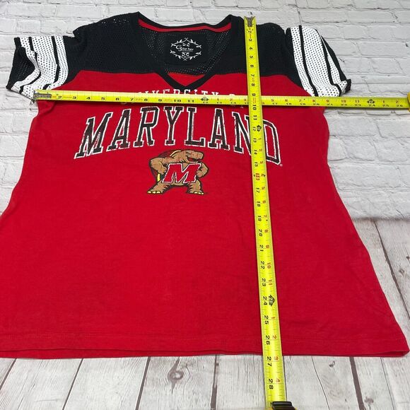 G3 Women University of Maryland Tee T-Shirt Size Extra Large Red M235 -16 - Picture 2 of 12